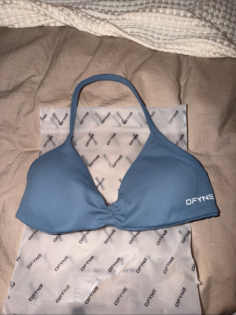 DFYNE Women's Sky Blue Supportive Sports Bralette